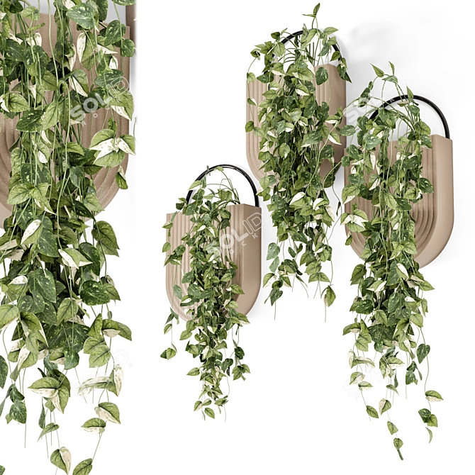 Handmade Pot Indoor Hanging Plants 3D model image 1