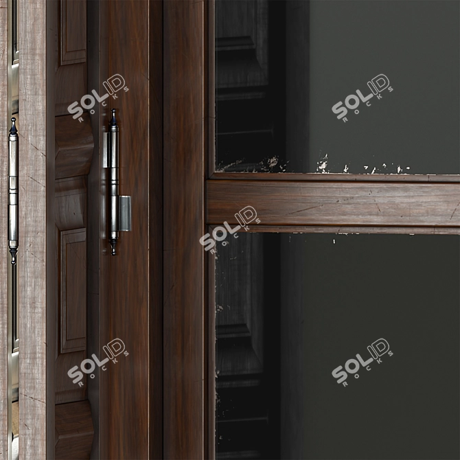 French Wooden Windows Set 02 3D model image 3