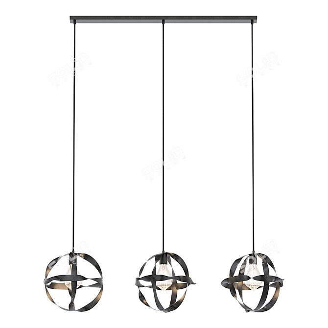 Elegant Vico Twist Pendant Light 3D model image 1