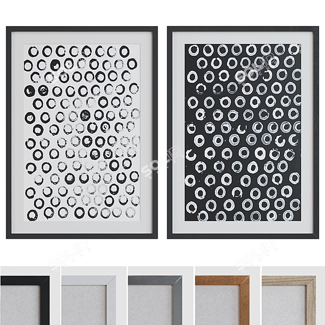 Modern Abstract Picture Frame Set 3D model image 1