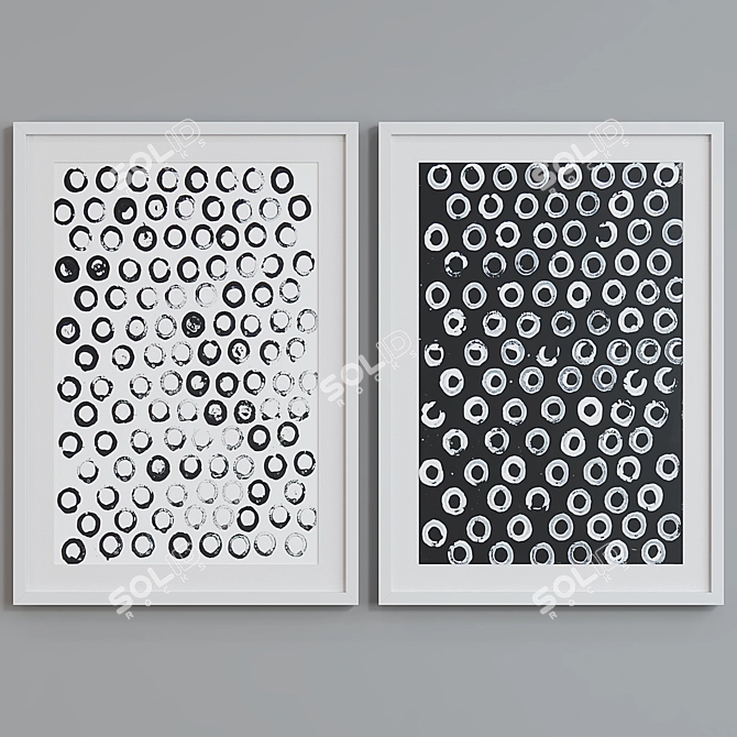 Modern Abstract Picture Frame Set 3D model image 2