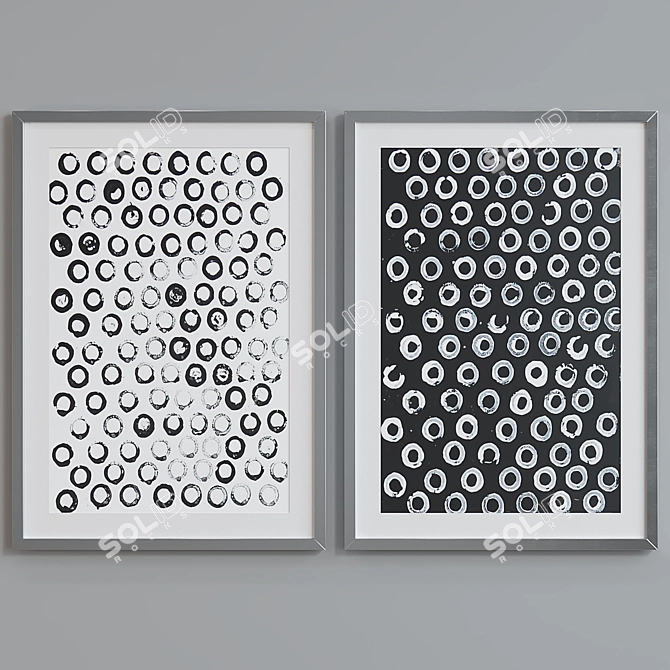 Modern Abstract Picture Frame Set 3D model image 3