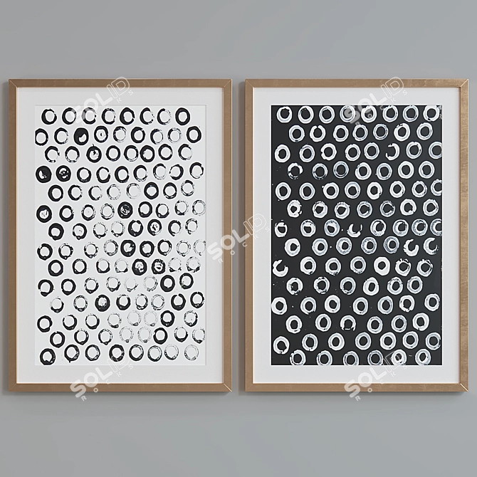 Modern Abstract Picture Frame Set 3D model image 4