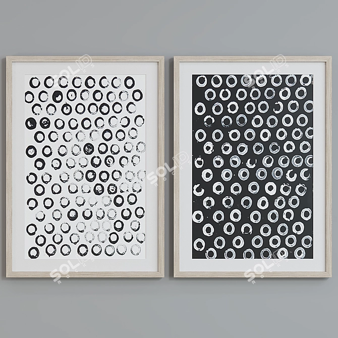 Modern Abstract Picture Frame Set 3D model image 5