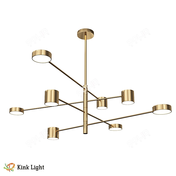 Bronze Loft LED Chandelier Fixture 3D model image 2