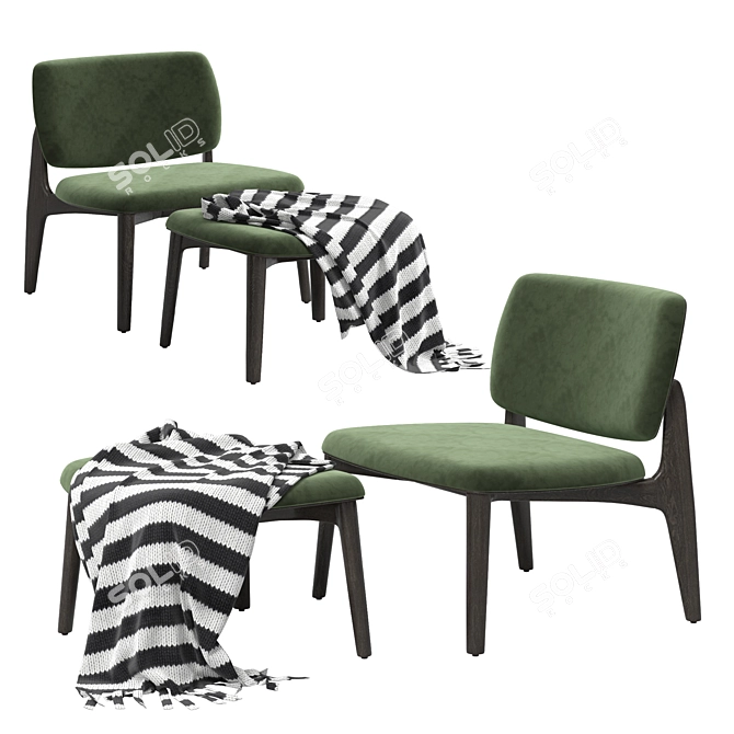 Elegant CURVE Armchair by Poliform 3D model image 1