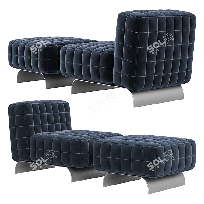 Modern Twiggy Armchair by Minotti 3D model image 1