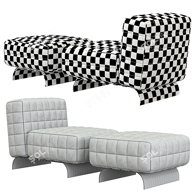 Modern Twiggy Armchair by Minotti 3D model image 5