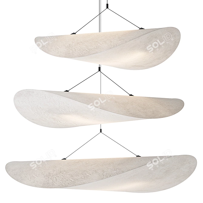 Modern Tense Pendant Lamp Collection 3D model image 1