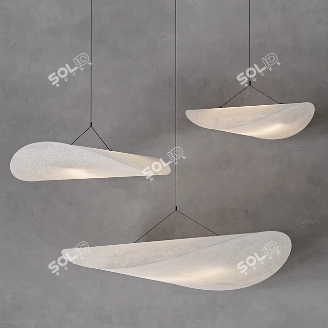 Modern Tense Pendant Lamp Collection 3D model image 2