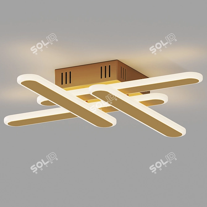 Modern Cross-Shaped LED Ceiling Light 3D model image 1