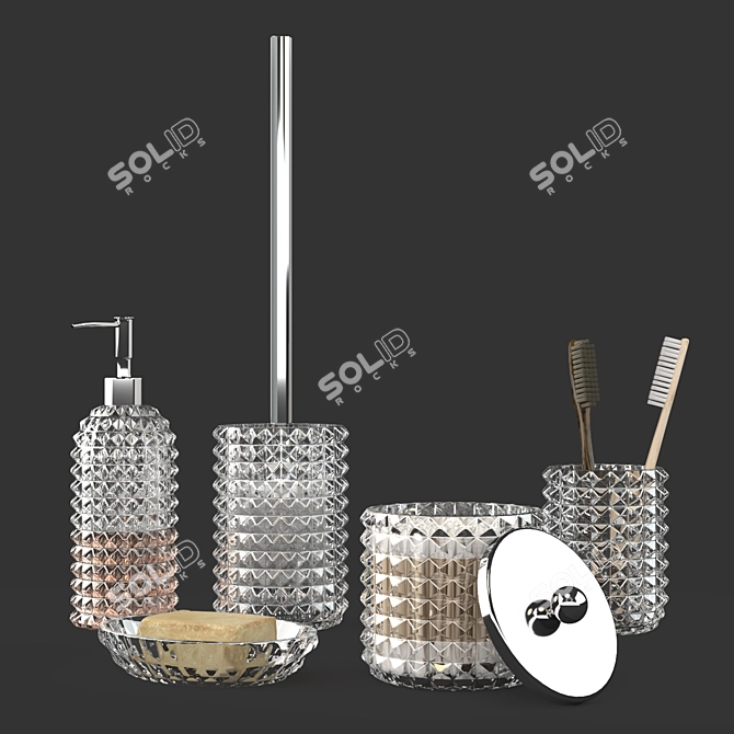 Proffi Home Glass Bathroom Set 3D model image 1