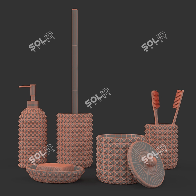 Proffi Home Glass Bathroom Set 3D model image 2