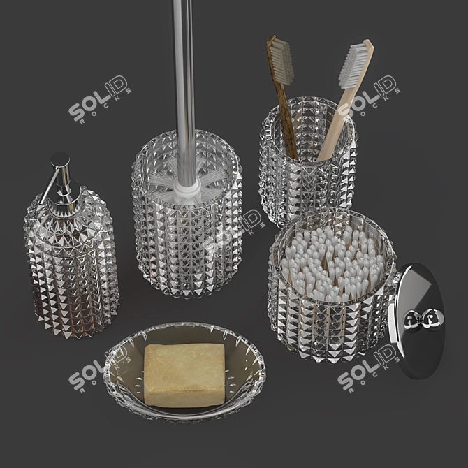 Proffi Home Glass Bathroom Set 3D model image 3