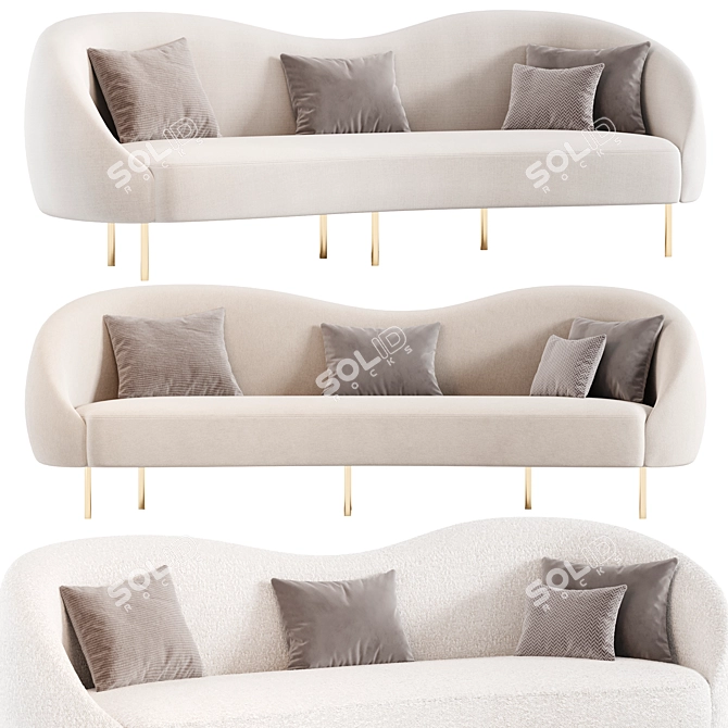 Curvo Bloce Noir Sofa 3D model image 1