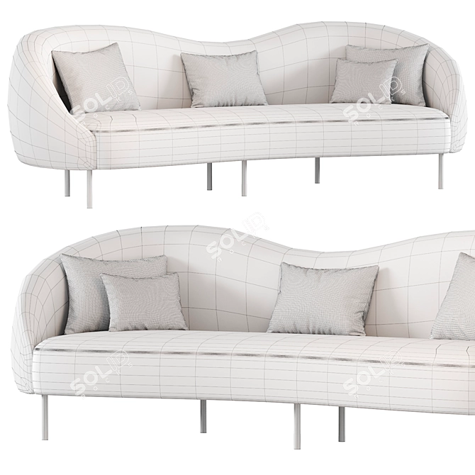 Curvo Bloce Noir Sofa 3D model image 3
