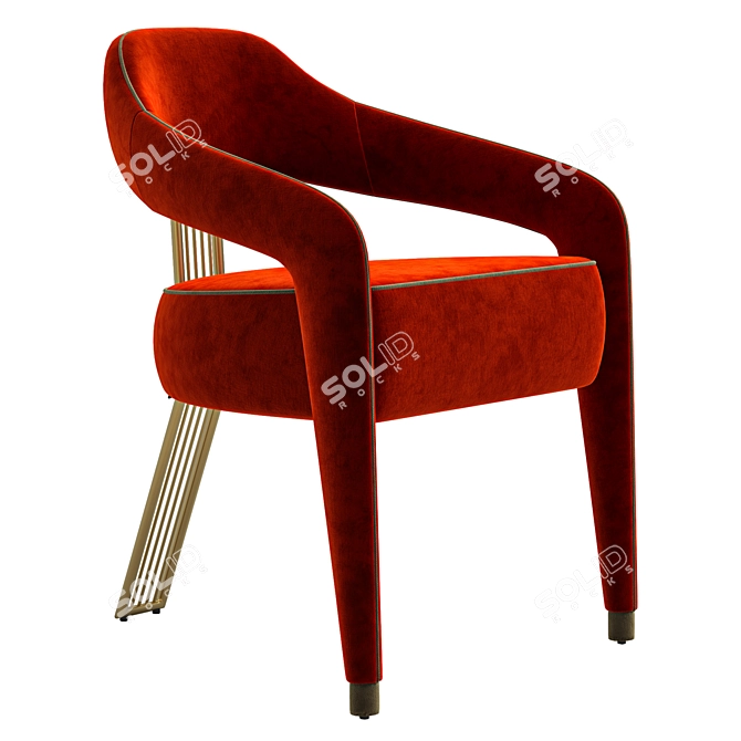 Modern White Boucle Dining Chair 3D model image 3