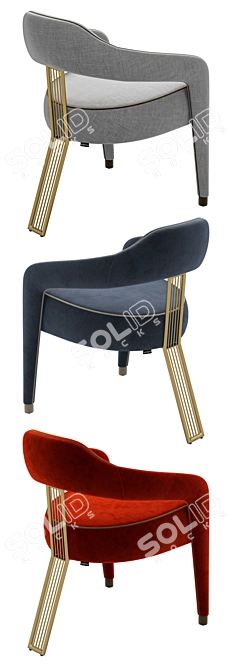 Modern White Boucle Dining Chair 3D model image 5