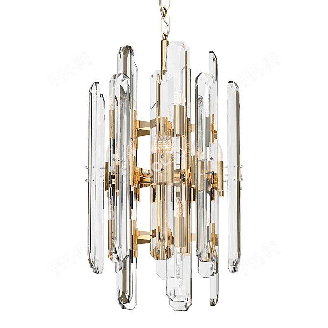 Elegant Bonnington Tall Chandelier 3D model image 1