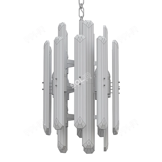 Elegant Bonnington Tall Chandelier 3D model image 2