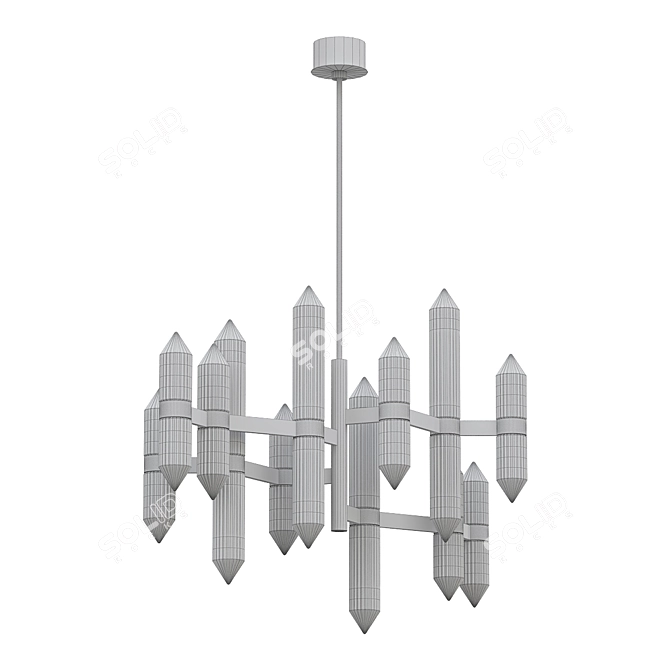 Elegant Langston Large Chandelier 3D model image 2