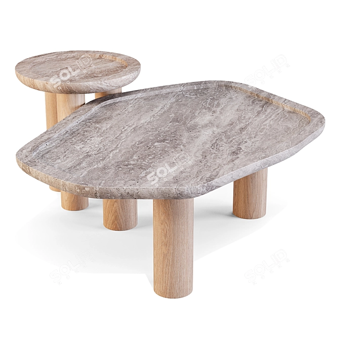 Organic Stone Coffee Table 3D model image 2