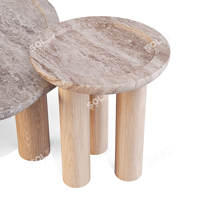 Organic Stone Coffee Table 3D model image 3