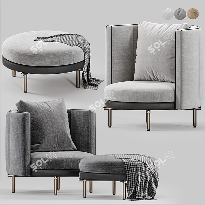 Modern Minotti Torii Sofa 3D Model 3D model image 1