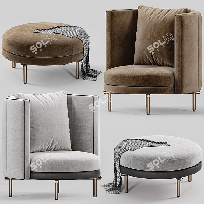 Modern Minotti Torii Sofa 3D Model 3D model image 3