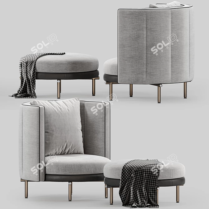 Modern Minotti Torii Sofa 3D Model 3D model image 4