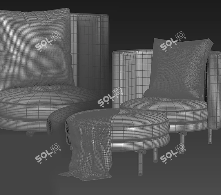 Modern Minotti Torii Sofa 3D Model 3D model image 7