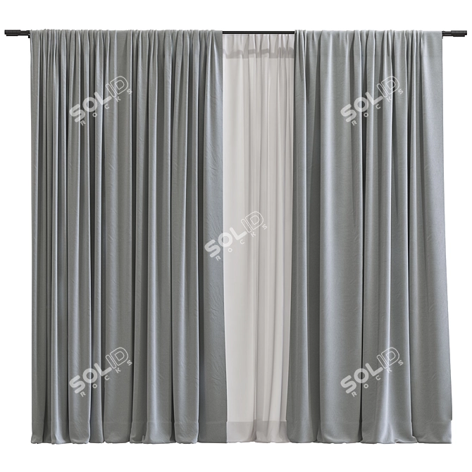 Convertible Mesh Curtain 3D model image 1