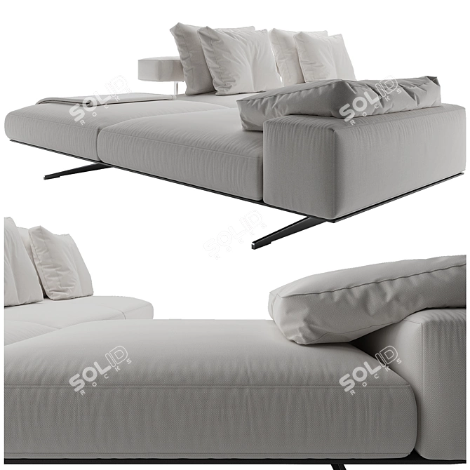 Elegant Flexform Wing Sofa 3D model image 4