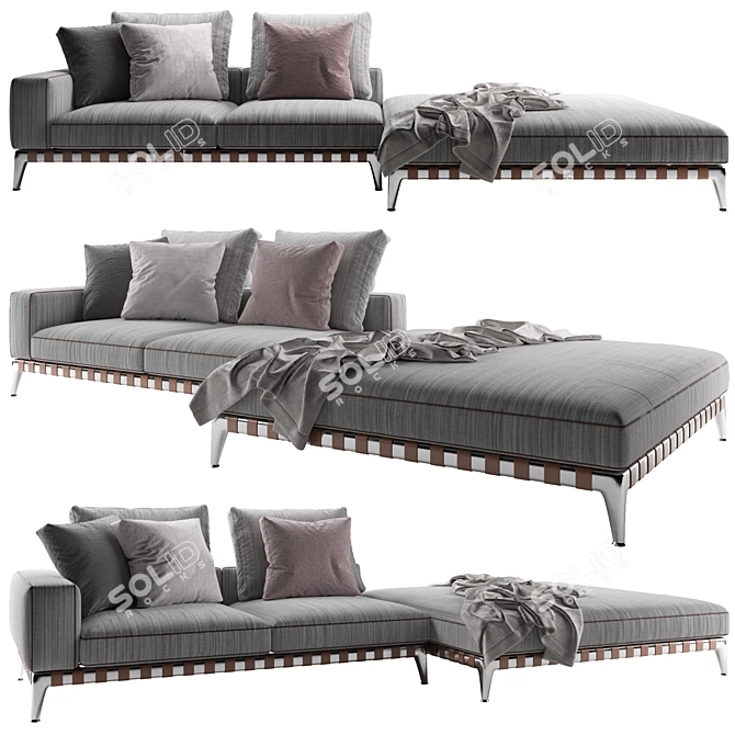 Flexform Gregory XL Sofa: Italian Luxury 3D model image 1
