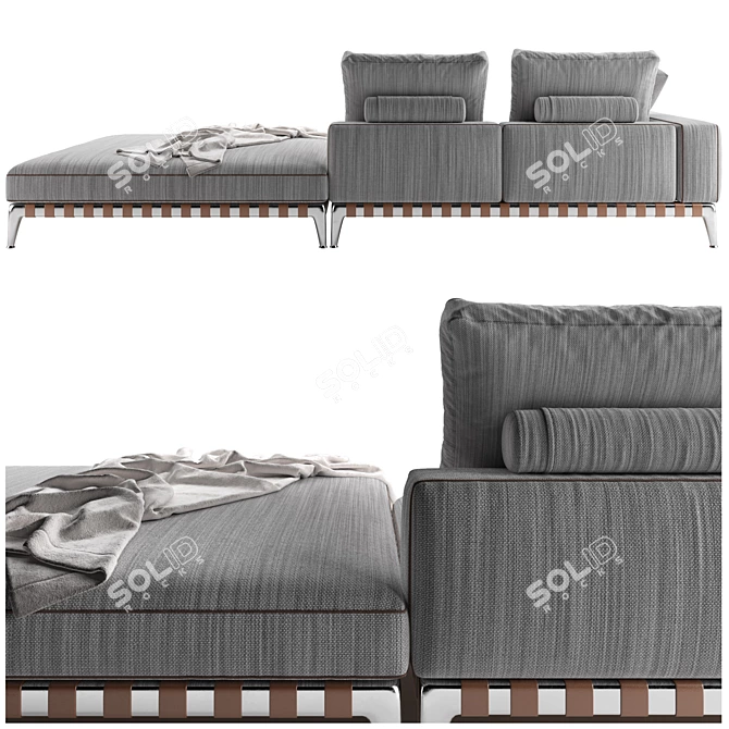 Flexform Gregory XL Sofa: Italian Luxury 3D model image 4