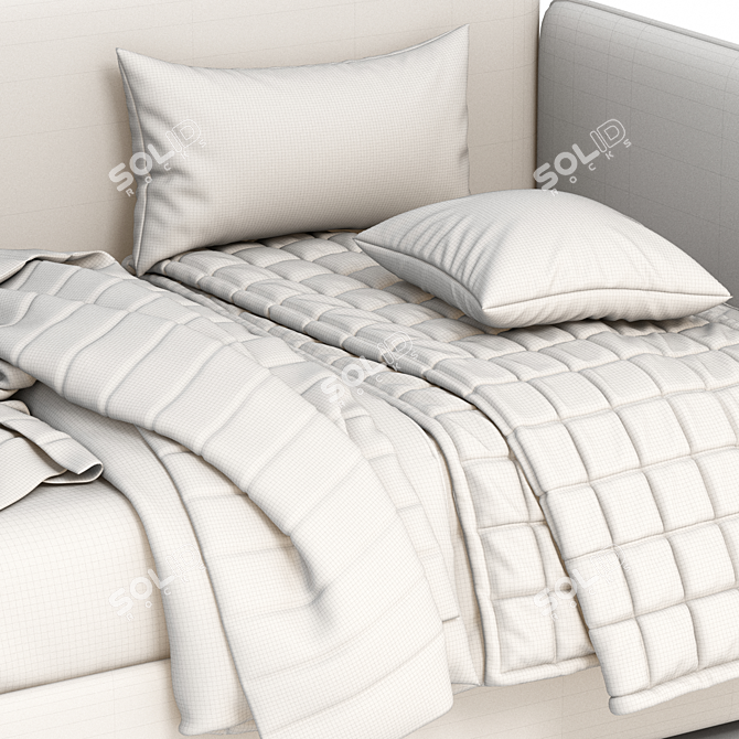 Minimalist Slim Bed in Two Colors 3D model image 5