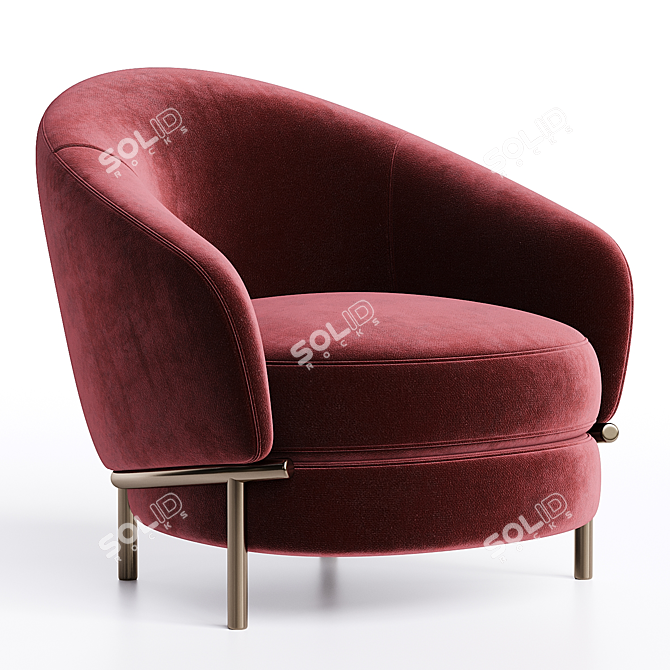 Luxurious Leather Lloyd Armchair 3D model image 2