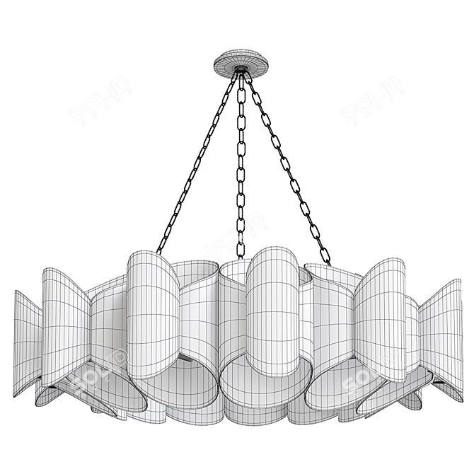 Elegant Hudson Valley Banks Chandelier 3D model image 2