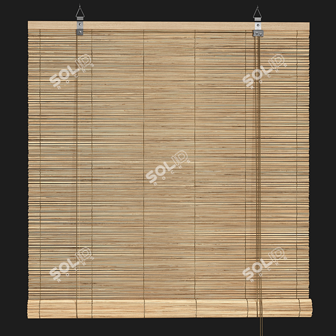 Bamboo Roll-up Shades Customize 3D model image 4