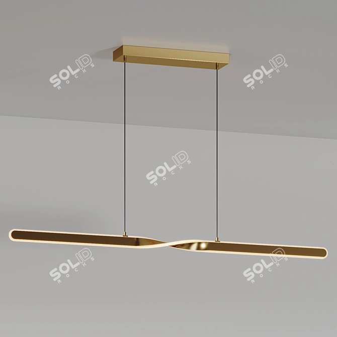 Modern Twist LED Linear Suspension 3D model image 2