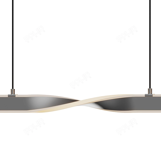 Modern Twist LED Linear Suspension 3D model image 3