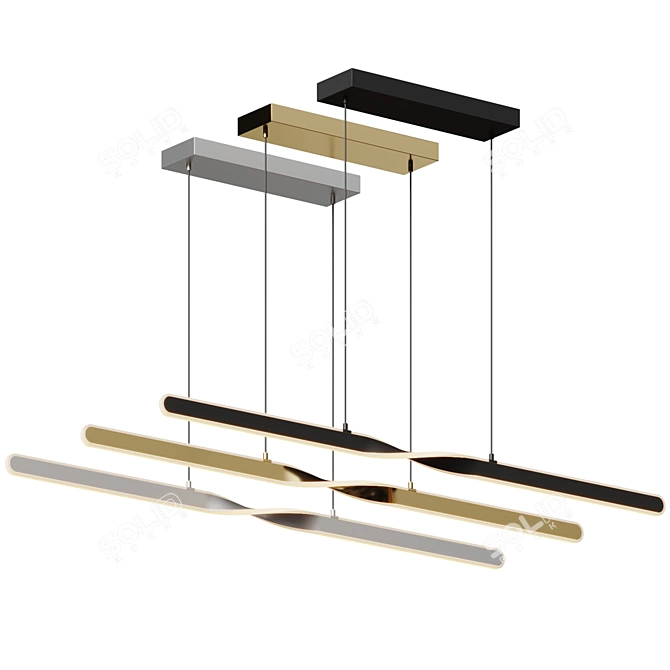 Modern Twist LED Linear Suspension 3D model image 4