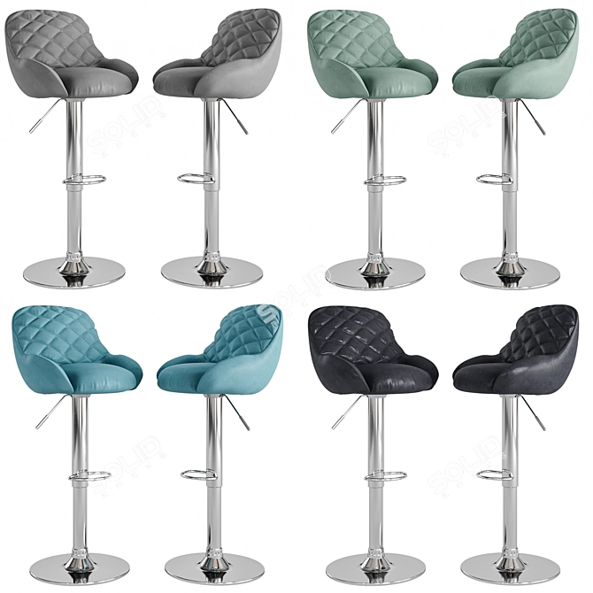 Modern Kitchen Barstool Set 3D model image 2