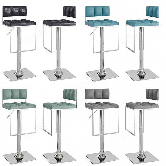 Modern Kitchen Barstool Set 3D model image 3