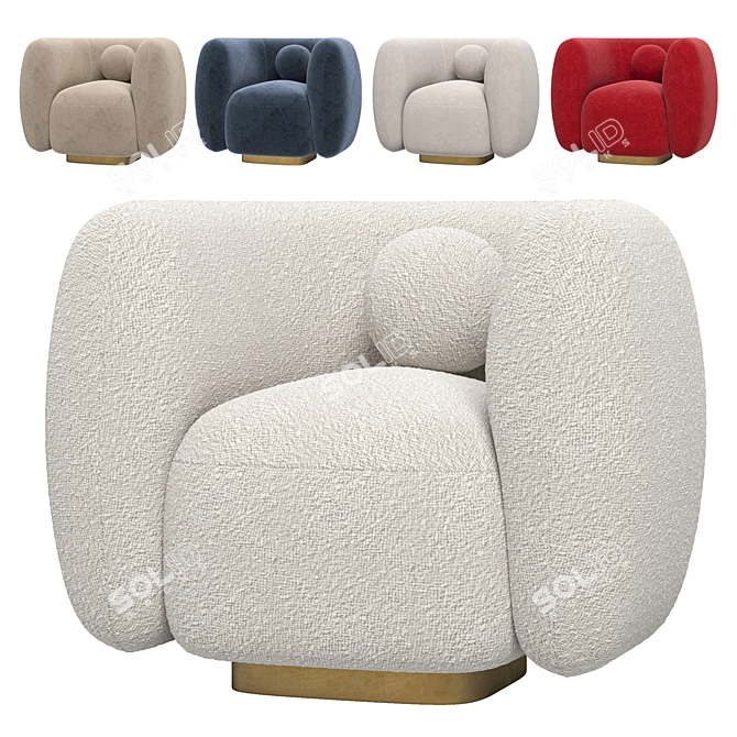 Elegant Swivel Chair Roxy 3D model image 1