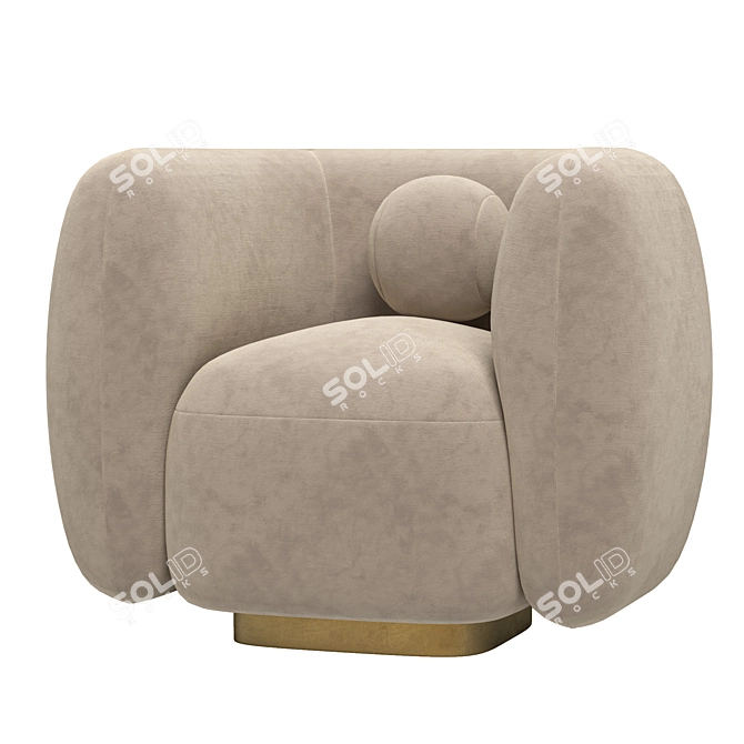 Elegant Swivel Chair Roxy 3D model image 2