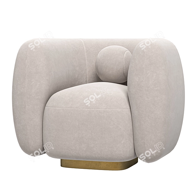 Elegant Swivel Chair Roxy 3D model image 4