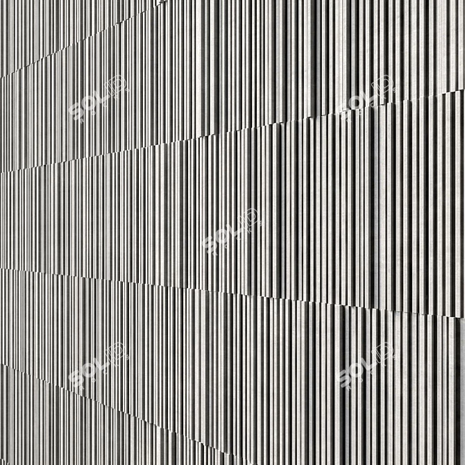 Geometric Panel Textured Wall Art 3D model image 3