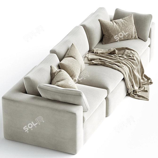 Navy Dream Sectional Sofa Combo 3D model image 2