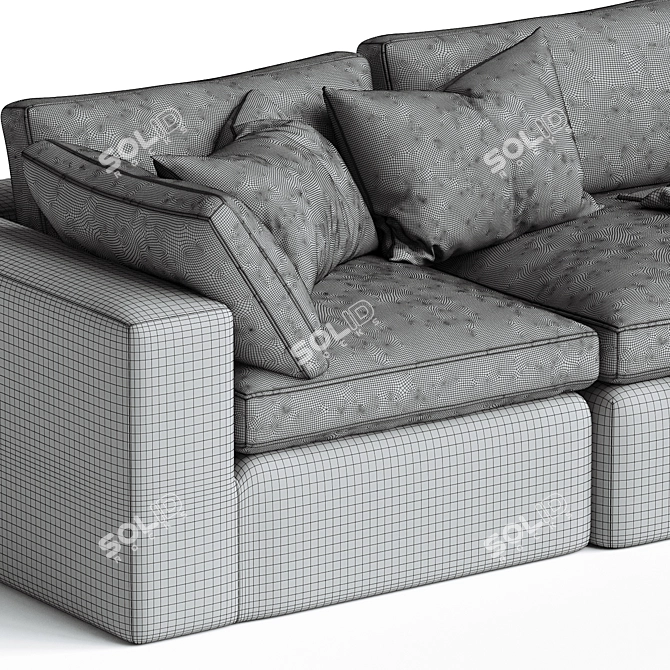 Navy Dream Sectional Sofa Combo 3D model image 3